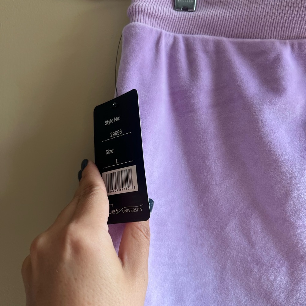 Lavender Strapless Drawstring Crop Top/short set - Women L NWT - Picture 9 of 10